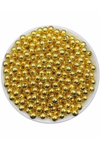 8 mm Gold Metalik Renk Boncuk 50 gr - 0