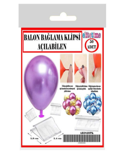 Açılabilen Balon Bağlama Klipsi 50 Adet - 1