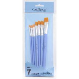Cadence 7'li Düz Kesik Yağlı Ve Akrilik Fırça Seti