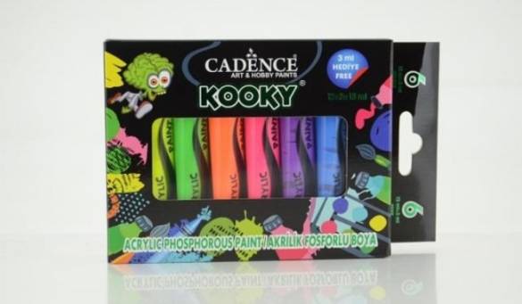 Cadence Kooky Fosforlu Akrilik Boya 6lı Set 15 ml - 0