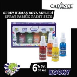 Cadence Kooky Sprey Kumaş Boyası 50ml 6 lı Set