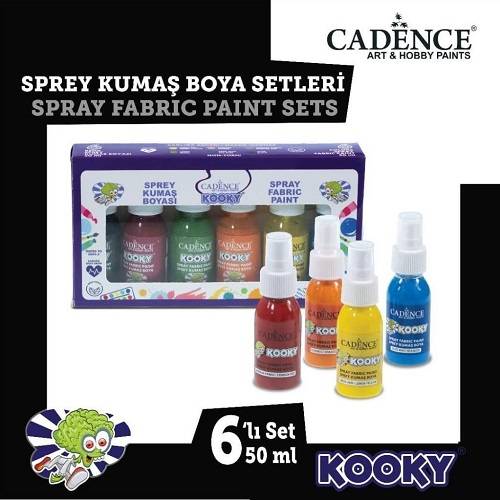 Cadence Kooky Sprey Kumaş Boyası 50ml 6 lı Set - 0