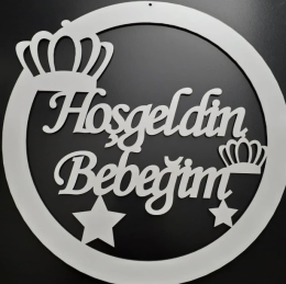 Hoşgeldin Mdf Kapı Süsü Erkek Bebek