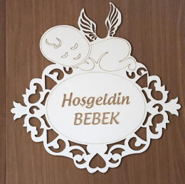 MDF Kapı Süsü (hoşgeldin bebek)